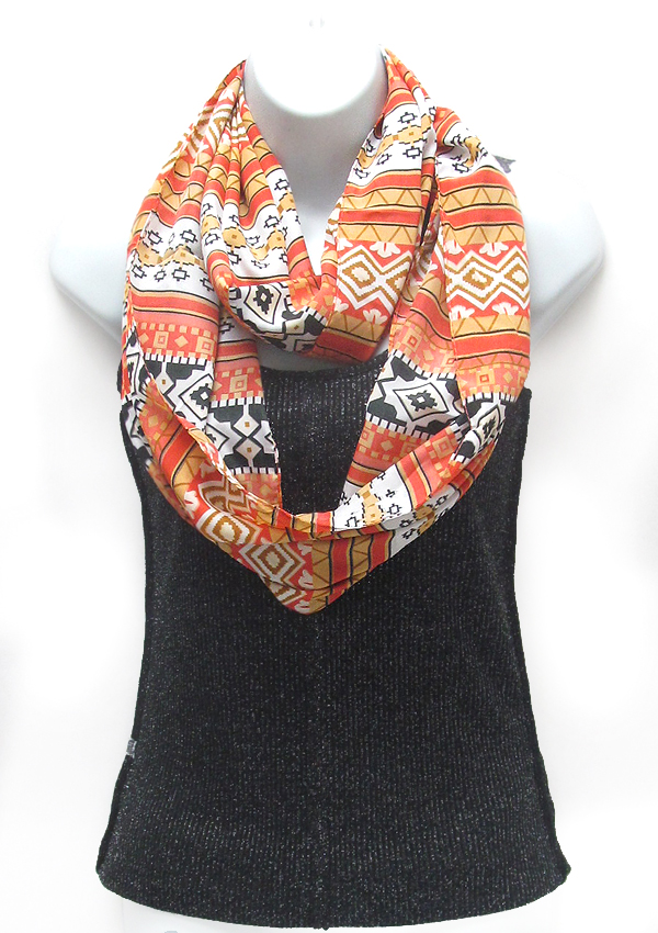 Aztec pattern infinity scarf -western
