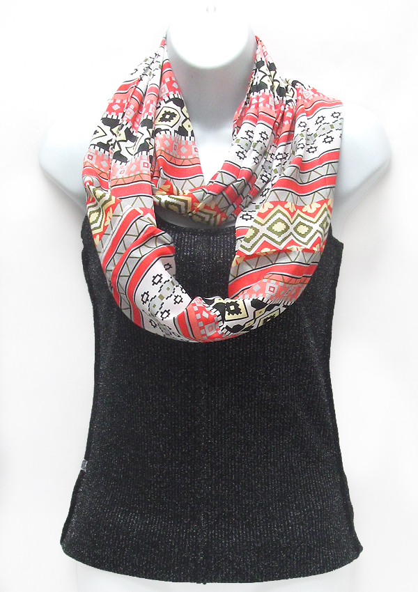 Aztec pattern infinity scarf -western