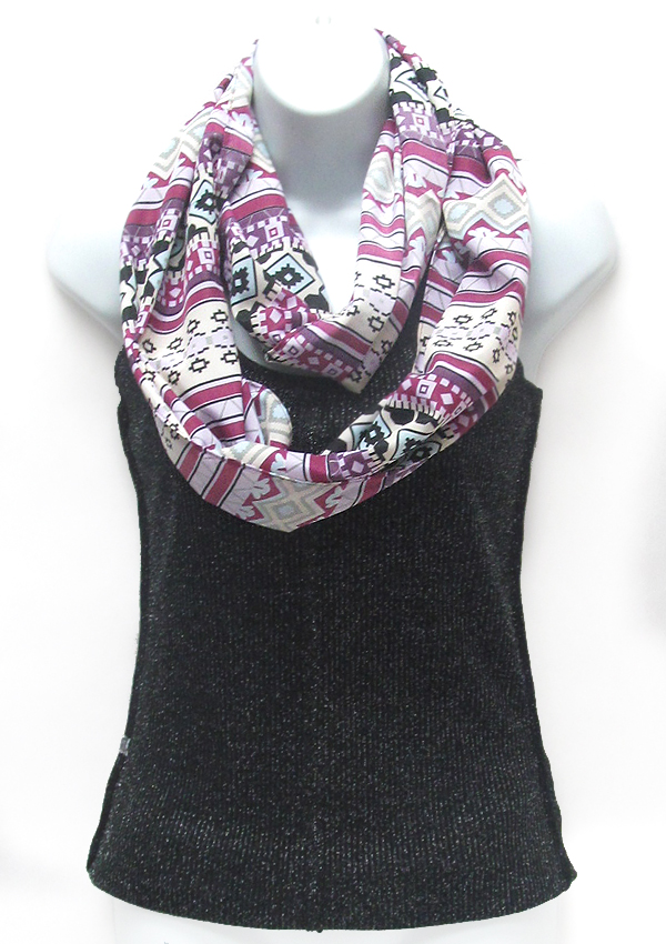 Aztec pattern infinity scarf -western