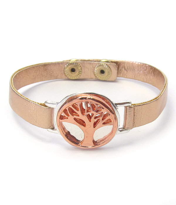 TREE OF LIFE LEATHER BAND BRACELET