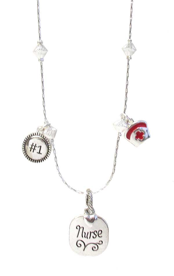 INSPIRATION MULTI CHARM PENDANT NECKLACE - NO 1 NURSE