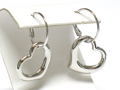 Made in korea whitegold plating designer inspired heart drop earring