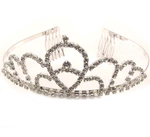 Prom or bridesmaid oval pattern rhinestone tiara