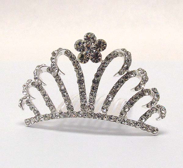 Rhinestone tiara comb