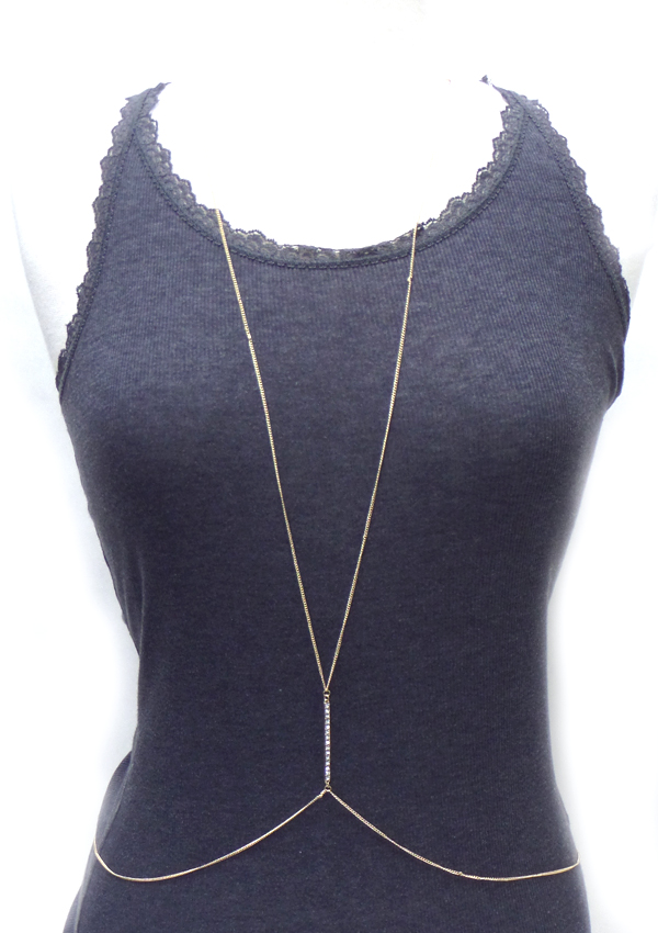 Bar with crystals body chain 