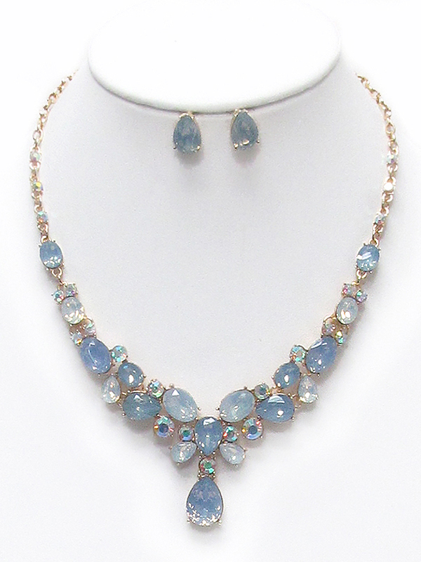 Luxury class victorian style and austrian crystal party necklace set