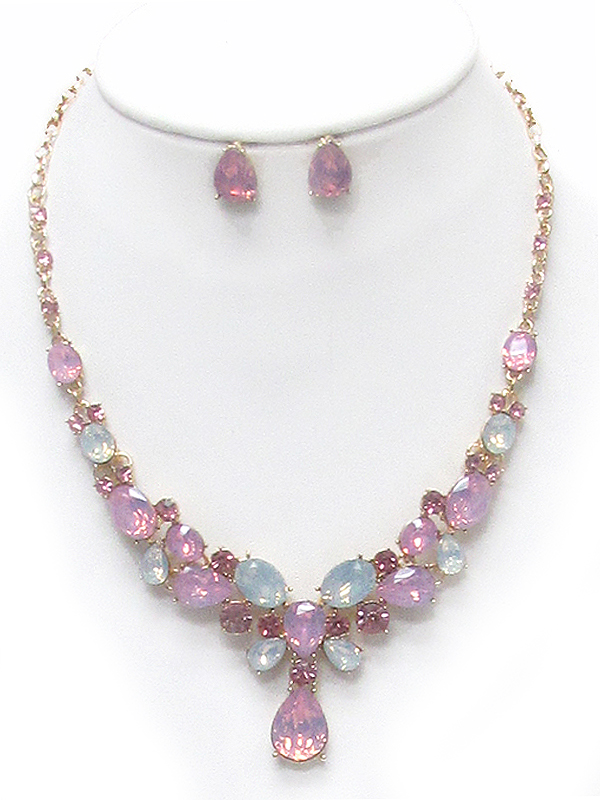 Luxury class victorian style and austrian crystal party necklace set