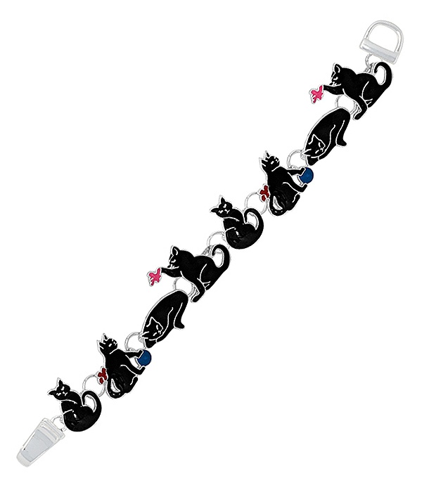 Pet lovers theme epoxy cat magnetic bracelet