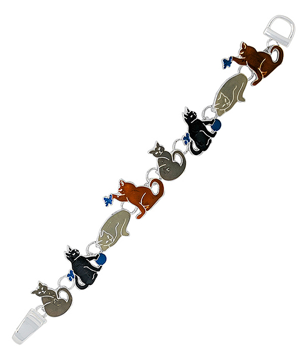 Pet lovers theme epoxy cat magnetic bracelet