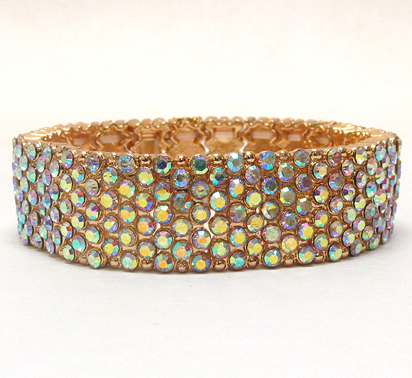 Multi crystal deco party stretch bracelet