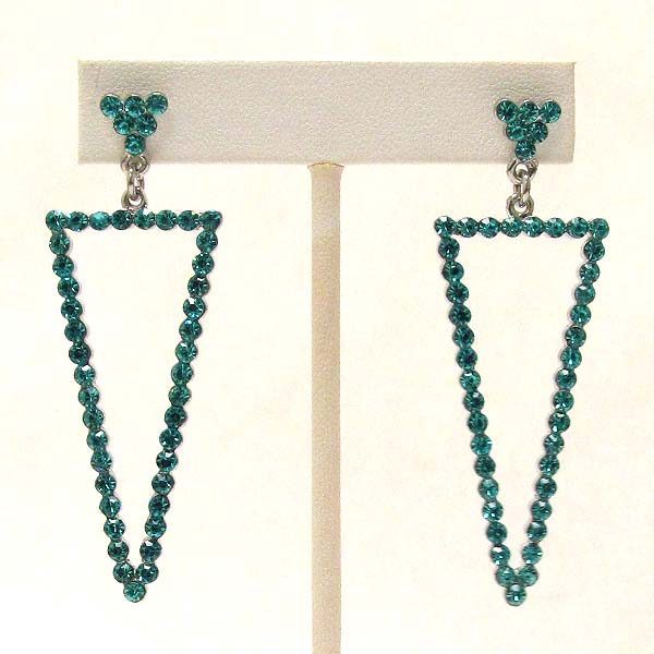 Crystal deco arrowhead drop earring