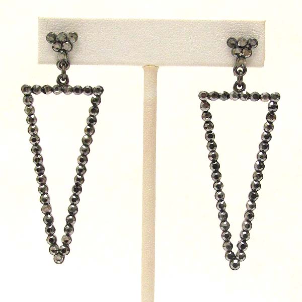 Crystal deco arrowhead drop earring