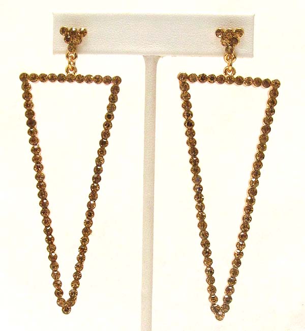 Crystal deco arrowhead drop earring
