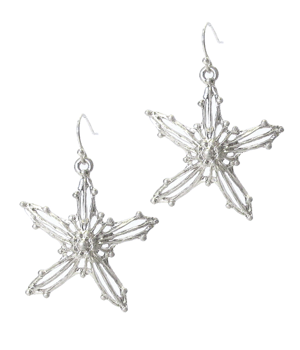 METAL WIRE STARFISH EARRING