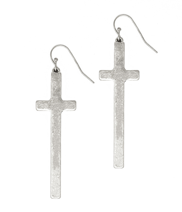 Metal cross earring