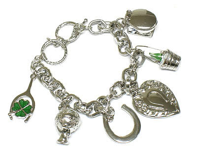 3d luck charm dangle chain bracelet