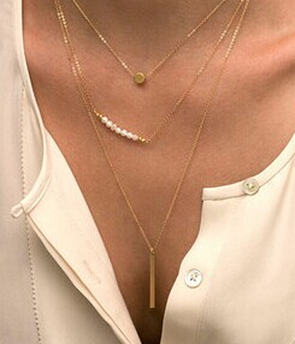 Multi layer metal chain necklace -  etsy style