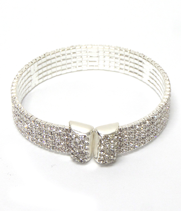 Five layer of rhinstones belt bracelet