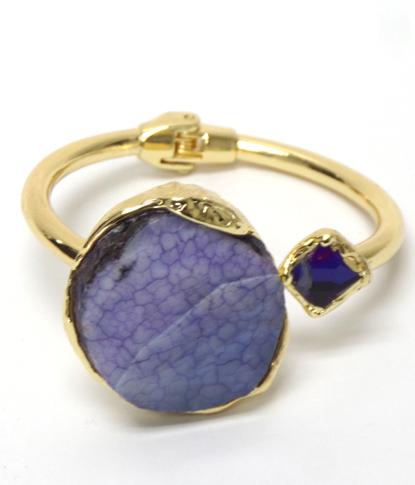 Stone melt bold hinge bangle bracelet