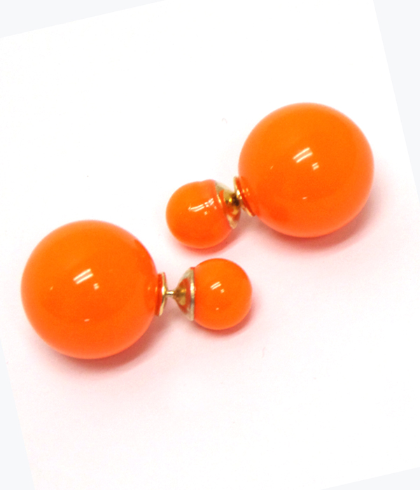 Color acryl double sided front and back earring