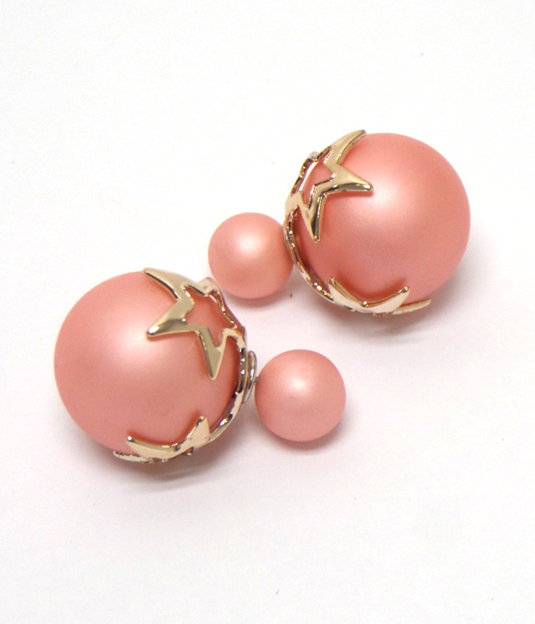 Stars color acryl double sided front and back earring
