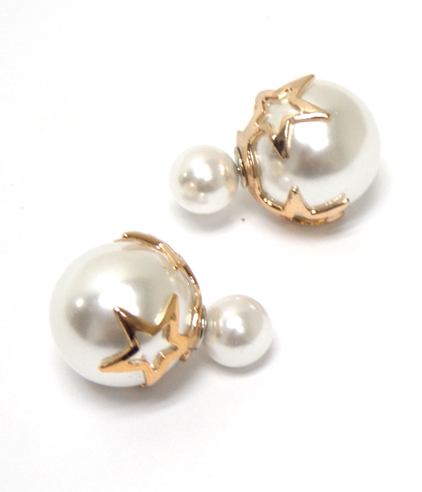 Stars color acryl double sided front and back earring