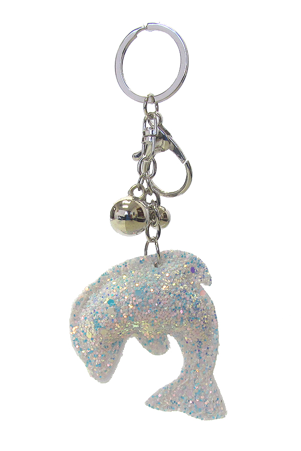 Glittering key chain - dolphine