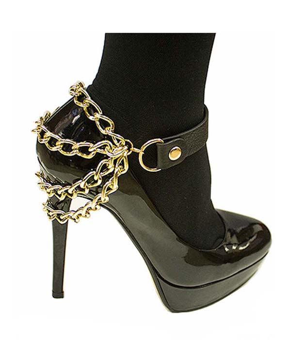 Leather front and multi layer back shoe chain