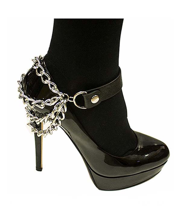 Leather front and multi layer back shoe chain