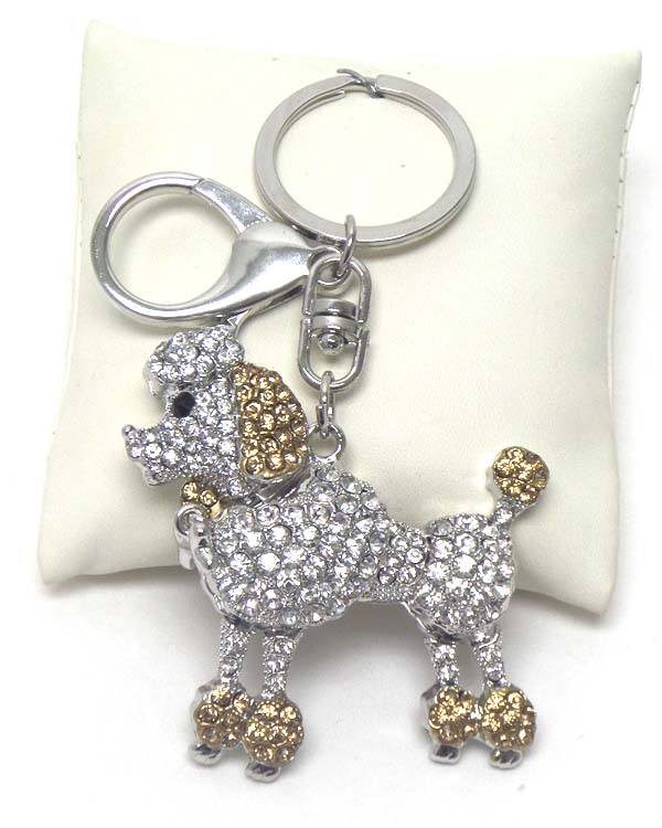 Crystal poodle key chain