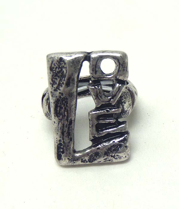 Vintage lover metal stretch ring