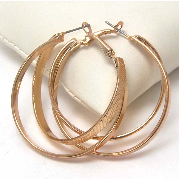 Double metal hoop link earring