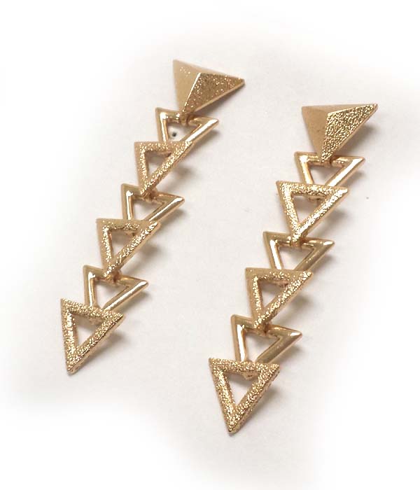Multi triangular folkloric pattern drop earring