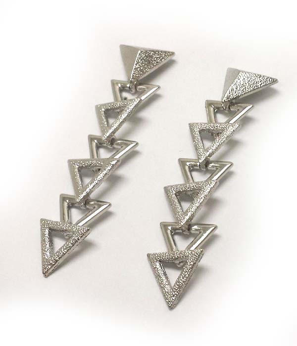 Multi triangular folkloric pattern drop earring