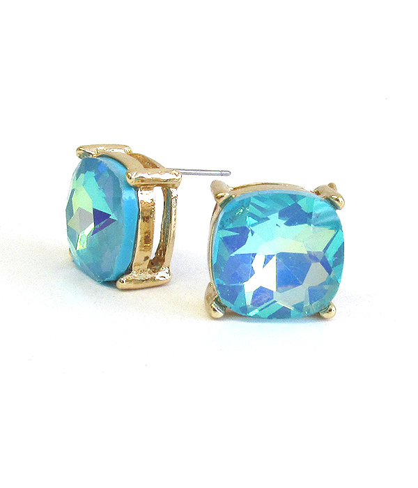 FACET STONE STUD EARRING