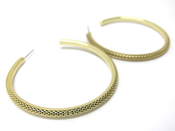 Metal chain hoop earring - hoops