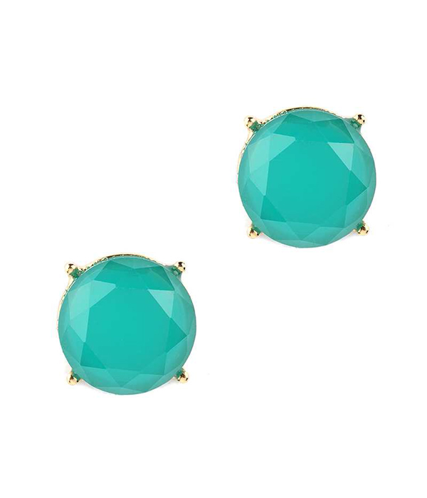 Facet stone stud earring