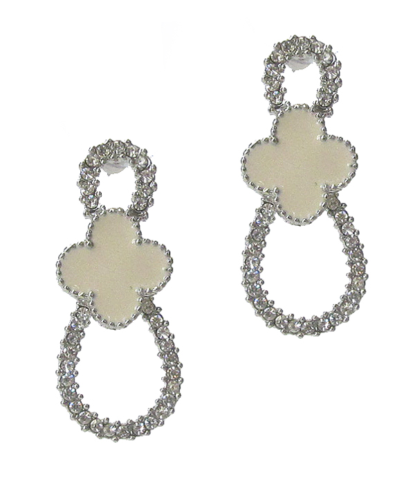Epoxy quatrofoil clover earring