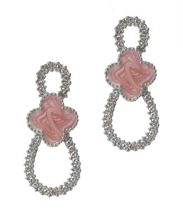 Epoxy quatrofoil clover earring