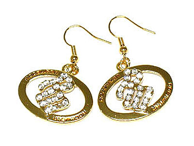 Designer inspired crystal oval earring