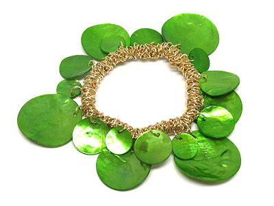 Multi shell disk stretch bracelet  