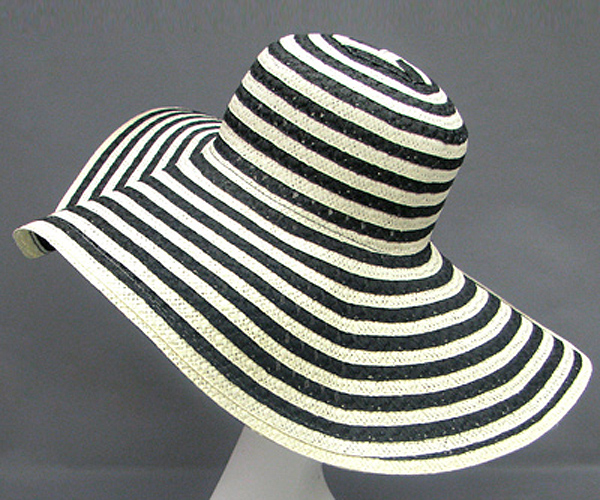 100% paper straw round stripes sun hat