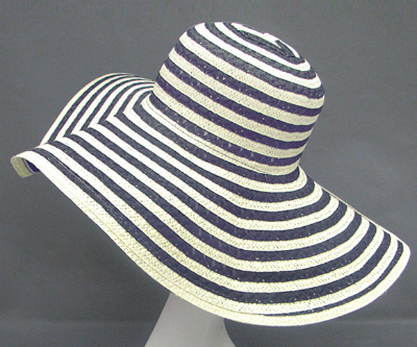 100% paper straw round stripes sun hat