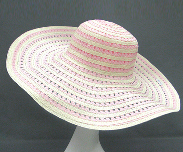 100% paper straw round stripes sun hat