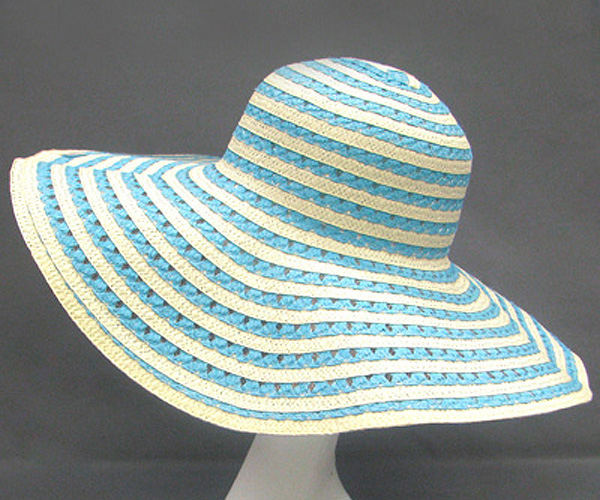 100% paper straw round stripes sun hat