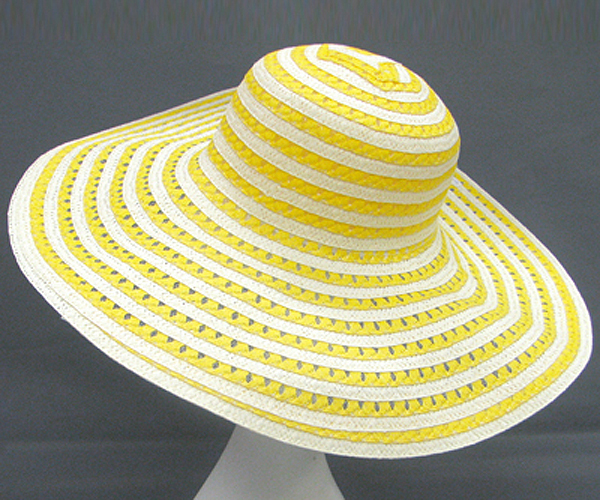 100% paper straw round stripes sun hat