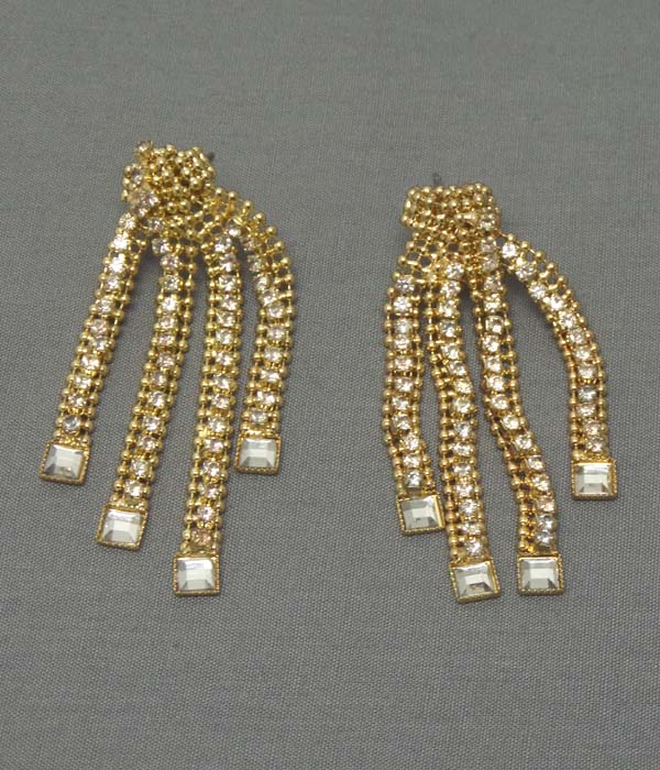 Multi metal small balls and multi crystal drop fashion dangle earring