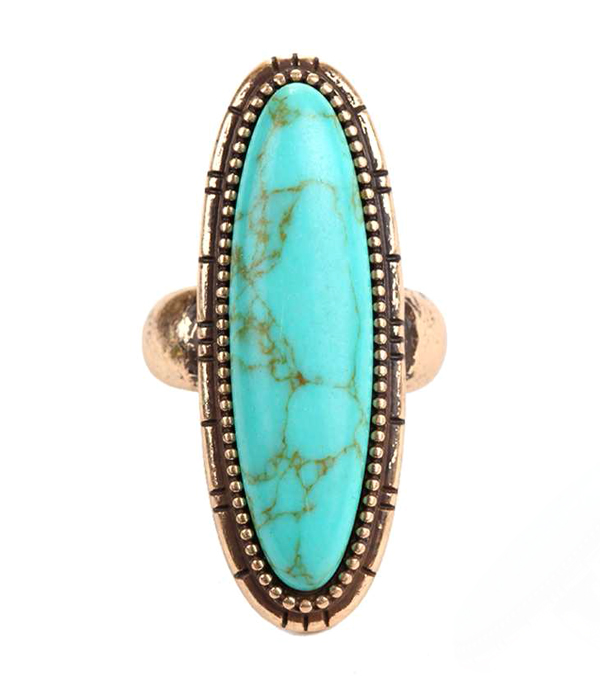 Oval stone knuckle stretch ring