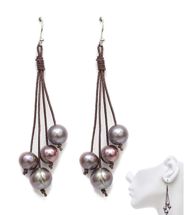 Genuine fresh water pearl drop earring