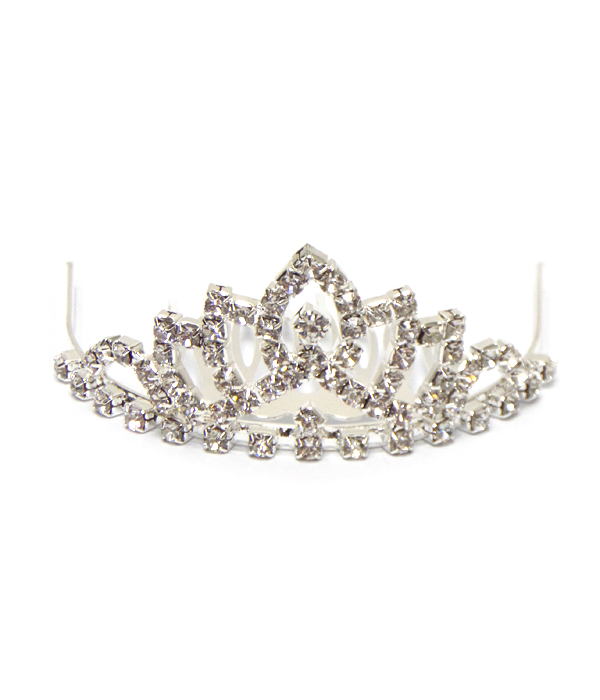Rhinestone tiara comb